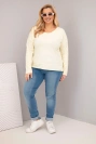 Damenbluse Plus Size mit V-Ausschnitt und längerem Rücken gelb