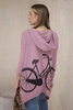 Sweatshirt with a bicycle print dark pink