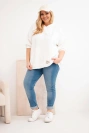 Damen Hoodie Plus Size mit Kapuze und Druck ecru