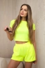 Baumwollset mit Shorts gelb neon
