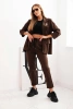 Ladies' set Punto elegant blazer and trousers brown