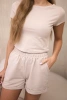 Cotton set with shorts beige