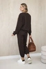 Viskose-Set Sweatshirt + Hose braun