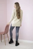Sweater with stand-up collar beige