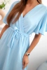 Dress with a plunging neckline blue