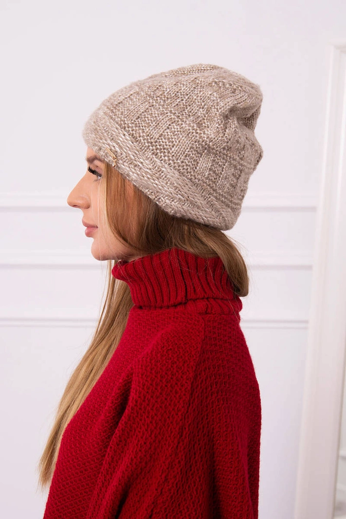 Čapica s fleece Edyta K298 béžová