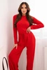 Damen-Set aus Viskose mit Bluse und weiten Hosen rot