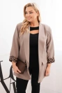 Marynarka damska Plus Size z podszewką w panterkę fango