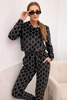Women's velour set with print black