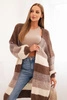 Damenstrickjacke aus Wolle mit bunten Streifen braun