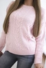 Sweater with braid weave powder pink