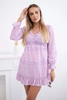 Dress with decorative frills purple