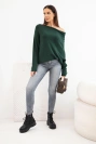 Damenpullover aus Viskose asymmetrisch Batwing blau