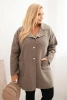 Dámsky kabát Plus Size baranček s vlnou a vreckami fango