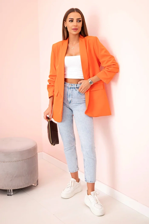 Jacke mit Revers elegant dunkelorange