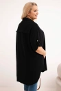 Women's Plus Size viscose shirt with a longer back black