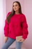 Insulated sweatshirt with decorative bows fuchsia