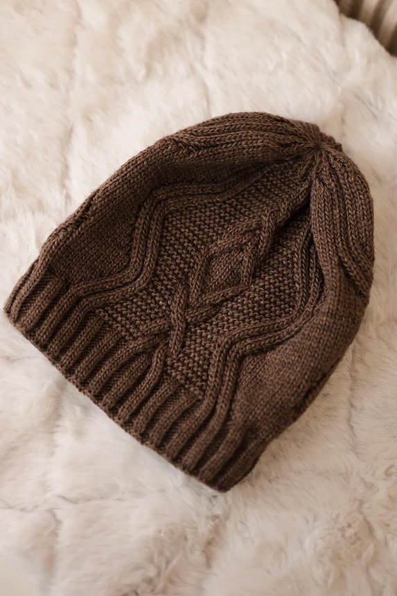 Cap with fleece Sylwia K244 mocca