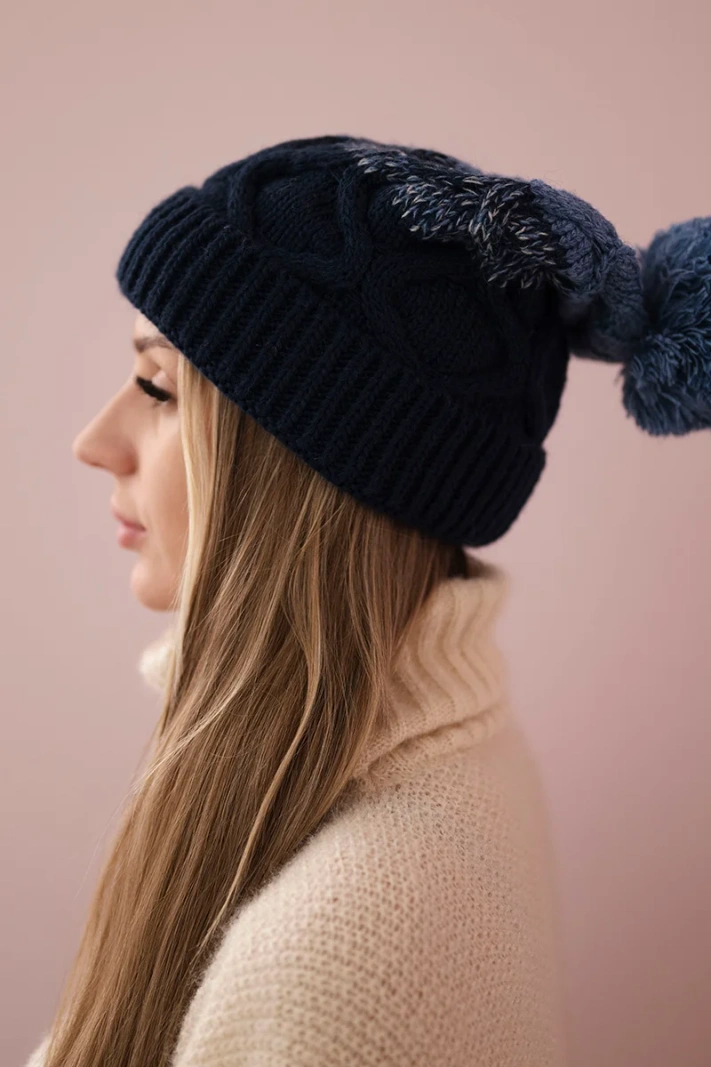 Cap with fleece Alice K248 jeans+blue