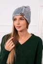 Čapica s fleece Zoja K306 šedá + modrá