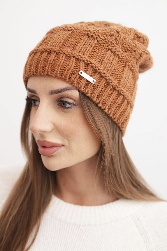 Mütze mit Fleece Marta K231 camel