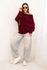 Women's asymmetric batwing viscose sweater plum