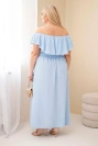 Dámské šaty Plus Size s volánem a elastickým pasem modré