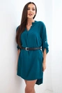 Kleid mit längerem Rückenteil und Gürtel hellgrün