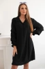 Oversized dress with decorative sleeves black