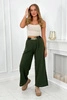 Viscose trousers with wide leg khaki