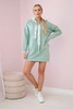 Oversize-Kapuzenkleid dunkel mint