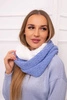 KN14 Zweifarbiger Snood für Damen blau+weiß