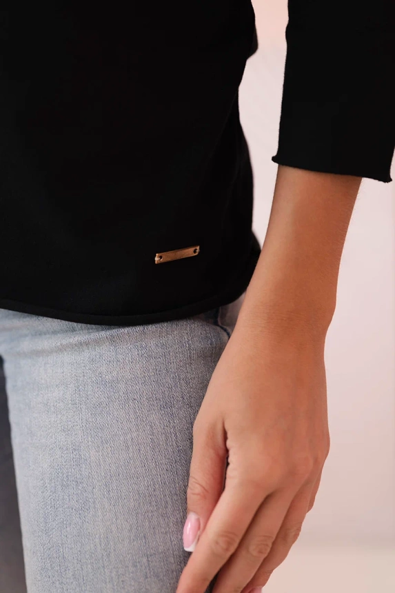 Women's blouse with a boat neckline black