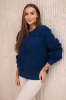 Insulated sweatshirt with welt and decorative bows navy blue