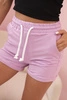 Damen Baumwollshorts mit Gummizug und Bindeband in der Taille helllila