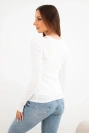 Women's two-piece cotton blouse with top and long-sleeve blouse ecru