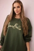 Isoliertes Sweatshirt mit Ciao Bella Schriftzug khaki