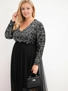 A dress women's Plus Size with sequins with viscose addition black+silver