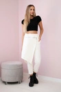 Punto Milano Winter trousers with a decorative zipper light beige
