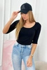 Round neckline blouse black