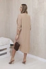 V-neck dress camel
