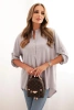 Blouse with a longer back light gray