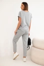 Cotton set blouse + trousers gray