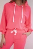 Sweatshirt set with a hood pink neon