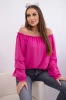 Spanische Bluse mit dekorativen Ärmeln Fuchsia