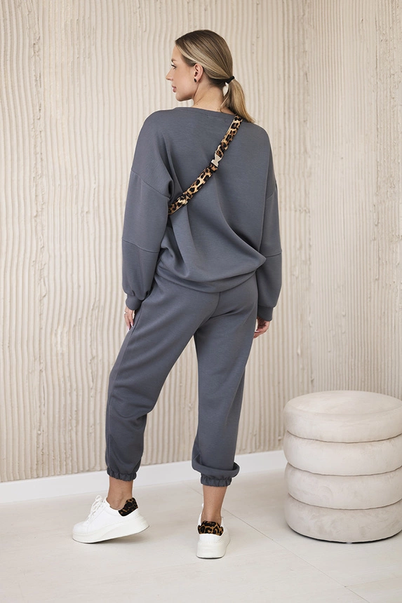 Viskose-Set Sweatshirt + Hose graphit