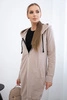 Hooded dress with a hood dark beige