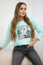 Blúzka s potlačou Superior mäta