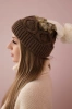 Cap with fleece Alice K248 cappuccino+ecru