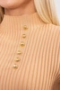 Přiléhavá svetrová halenka s knoflíky béžová